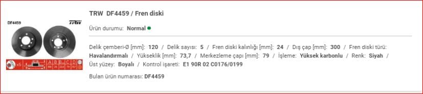 BMW E87-E90 ÖN DİSK TAKIM 34116854998 - Yedek Parça