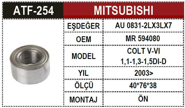 MITSUBISHI COLT V-VI 1,3-1,5D 2003 >ÖN AKS RULMANI - Yedek Parça