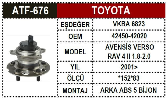 TOYOTA AVENSİS VERSO- RAV 4 II 1.8-2.0 2001>ARKLA - Yedek Parça