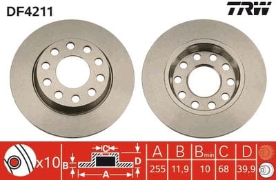 VW A4 01-08 FREN DİSKİ ARKA&nbsp;8E0615601Q - Yedek Parça