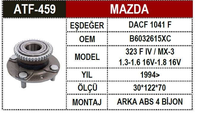 MAZDA 323 89-01 ARKA PORYALI RULMAN ABS.Lİ - Yedek Parça