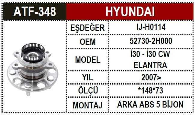 HYUNDAI İ30>07>11 ELANTRA 11>KIA CEED 08>11 ARKA TEKER PORYASI ABS Lİ - Yedek Parça