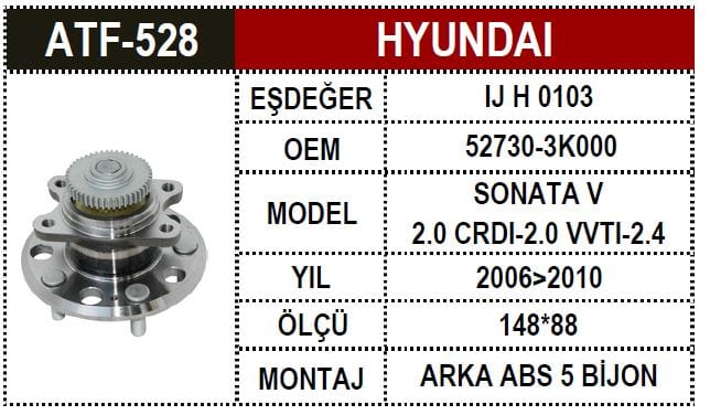 SONATA 05-10  ARKA AKS PORYALI RULMAN ABS.Lİ - Yedek Parça