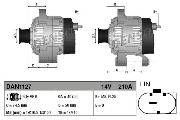 BMW F10-F30 N20 ŞARJ DİNAMOSU 210A 12317605061 - Yedek Parça