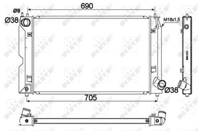 TOYOTA  AVENSIS 03-08 COROLLA VERSO 02-04 2.0 DİZEL SU RADYATÖRÜ 26mm M-T BRAZING - Yedek Parça