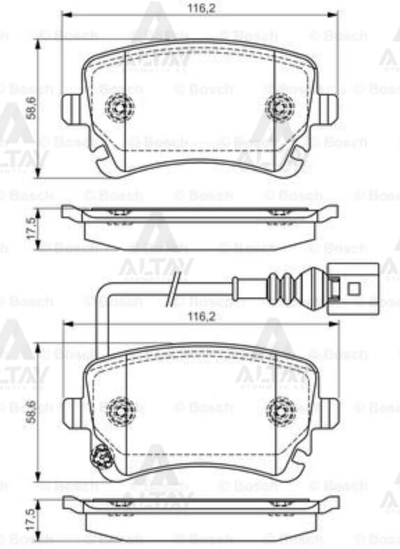 FREN BALATA TRANSPORTER T5 03=> 16"-17" ARKA FISLI - Yedek Parça
