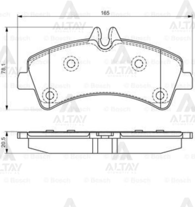 FREN BALATA SPRINTER 06-09 / CRAFTER 06-16 ÇIFT TEKER 5T ARKA - Yedek Parça