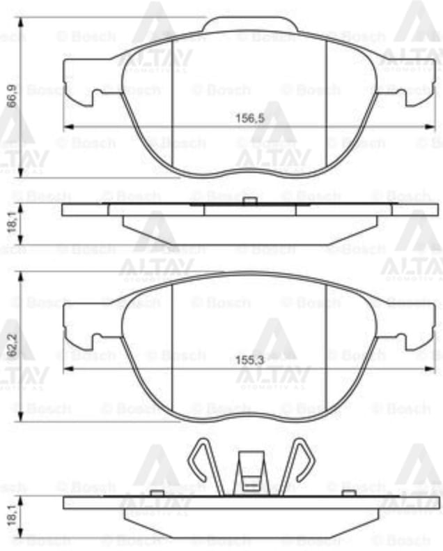 FREN BALATA MAZDA 3 03-08 / PRIMERA 03=> / C5 / C-MAX / FOCUS / VECTRA C / S-40 / C-70 ÖN - Yedek Parça