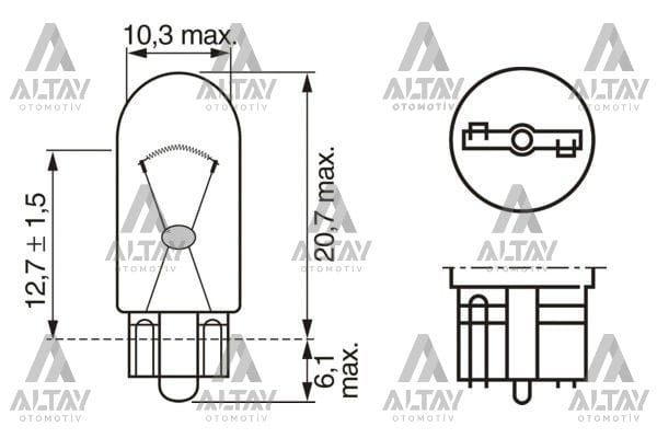 AMPÜL ECO 12V 5W W5W BÜYÜK DIPSIZ GÖSTERGE AMPÜLÜ T10