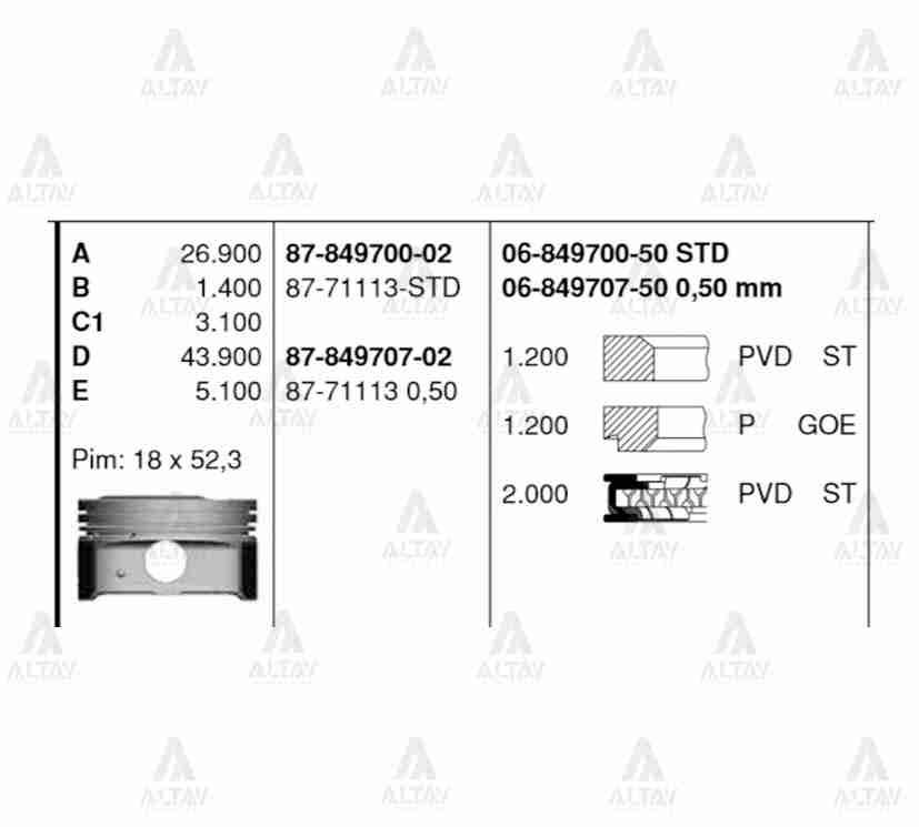 SEGMAN ACCENT 11-14 BLUE / I-20 12-14 / ELANTRA 11-16 / I-30 07-11 / CEED 08-11 1.4 BENZİNLİ STD - Yedek Parça