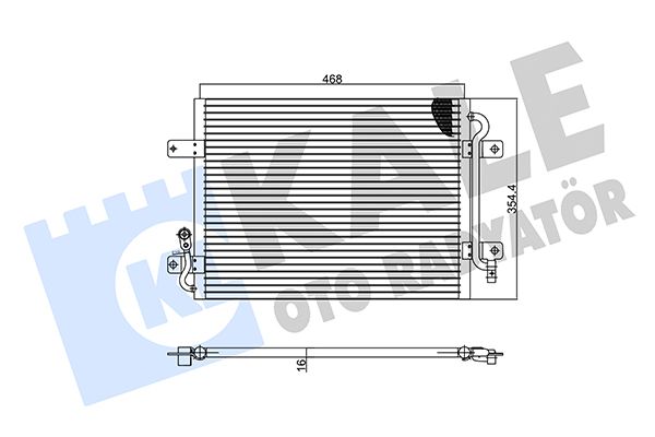 RADYATÖR KLİMA FIAT PALIO 1.4 02=> KURUTUCUSUZ [BRAZING AL/AL] [445X350X16] KLİMA RADYATÖRÜ - Yedek Parça