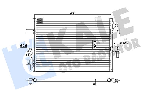 RADYATÖR KLİMA FIAT ALBEA ; PALIO 1.2 1.6 96=> KURUTUCUSUZ [BRAZING AL/AL] [448X355X16] KLİMA RADYAT - Yedek Parça