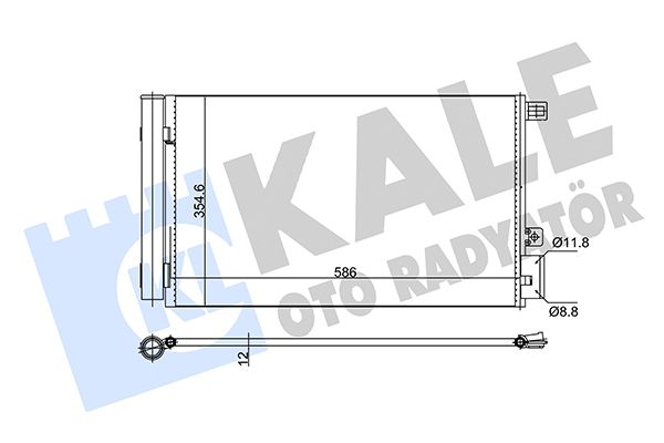 RADYATÖR KLİMA FIAT LINEA 1.4MPI 07=> (MT) KURUTUCU İLE [BRAZING AL/AL] [570X351X12] KLİMA RADYATÖRÜ - Yedek Parça