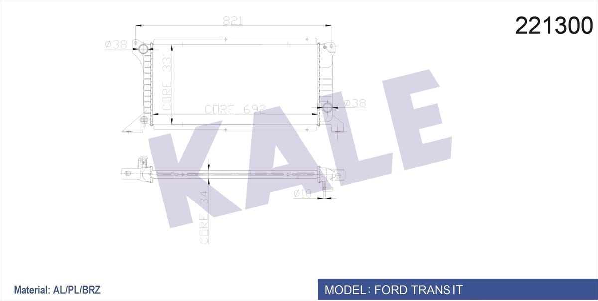 RADYATÖR SU TRANSİT V83 97-01 TURBO 2.5 TD BRAZING - Yedek Parça