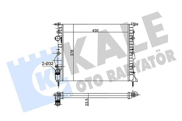 RADYATÖR SU CLIO II 98-05 / KANGOO 98-08 / MEGANE I 96-03 1.4-1.6-1.4-1.6 16V MEKANİK 430X378X23.5mm - Yedek Parça