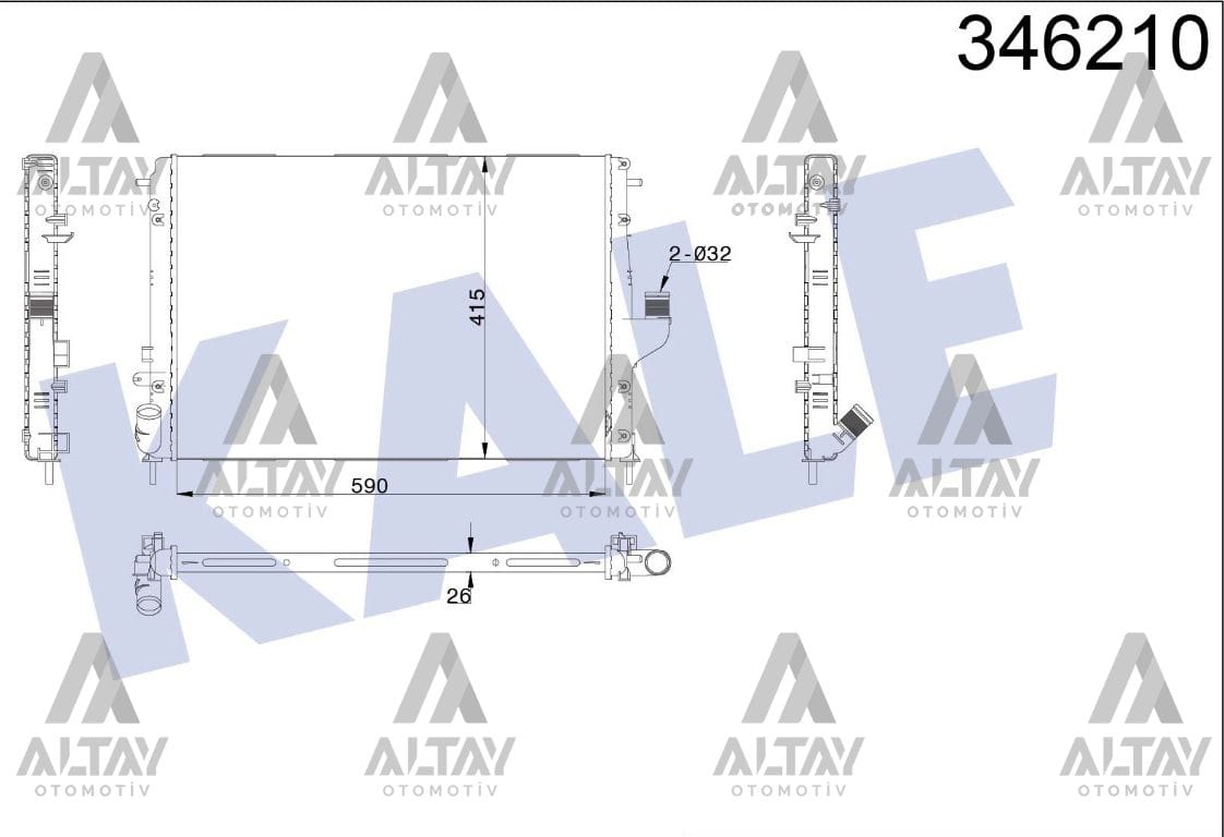 RADYATÖR SU LOGAN 04-12 / LOGAN MCV 07-13 / SANDERO 08-13 / DUSTER 12=> / 1.5 DCI M-T BRAZING - Yedek Parça