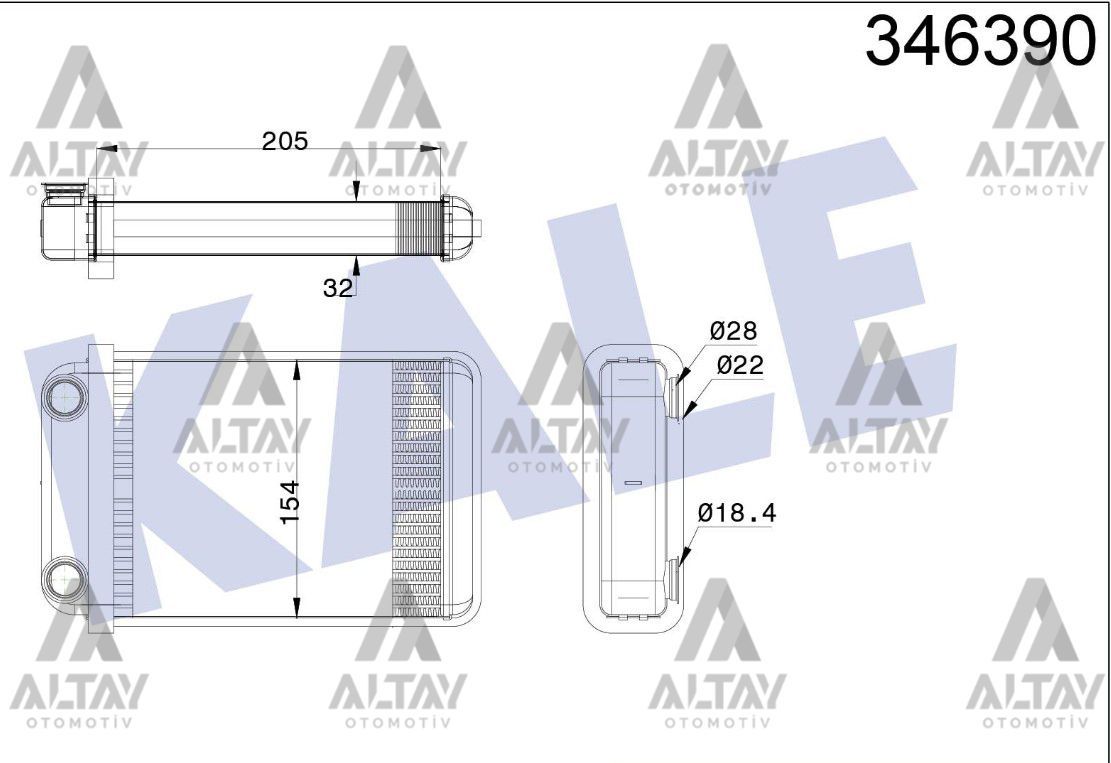 ADYATÖR KALORİFER ASTRA J / ASTRA K / CASCADA A14NET-A14XER-B14XER-A13DTE-A14XEL-B14NET-A16XER-B16XER - Yedek Parça