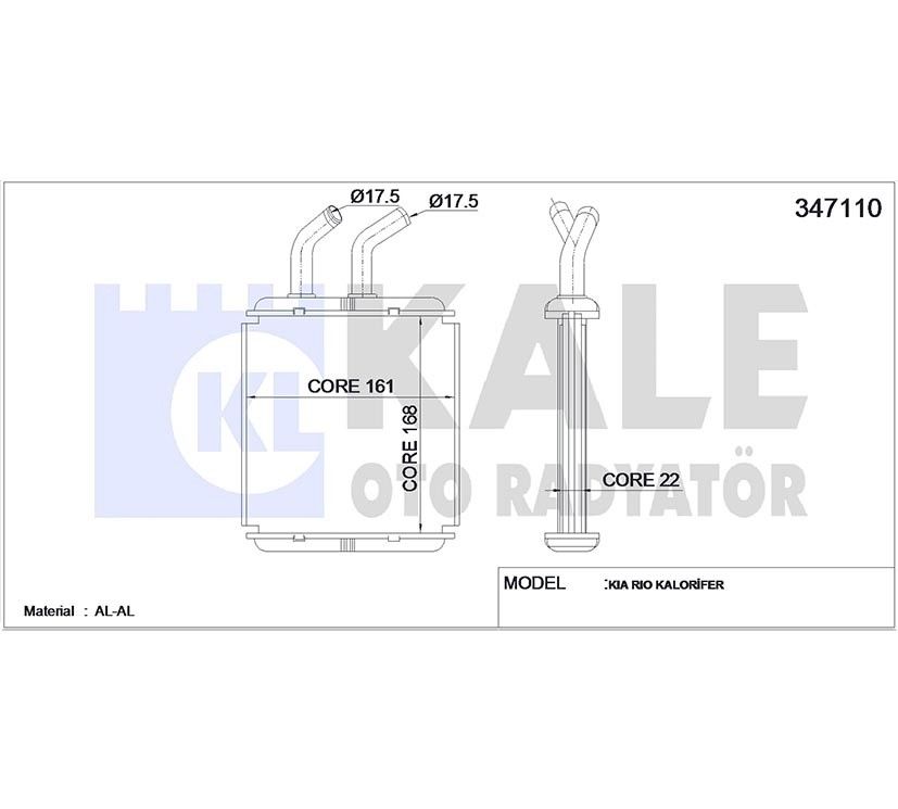 RADYATÖR KALORİFER RIO 00-06 1.3 1.5 BRAZING - Yedek Parça