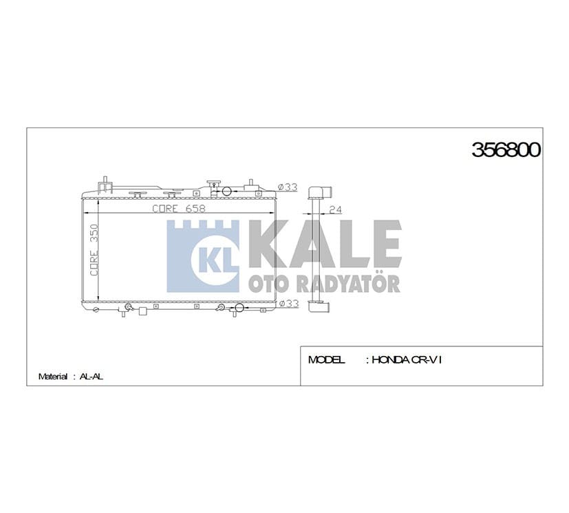 RADYATÖR SU CRV 97-02 22mm (AT/M-T) BRAZING - Yedek Parça