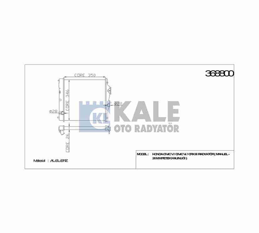 RADYATÖR SU CIVIC 92-00 26mm M-T BRAZING - Yedek Parça