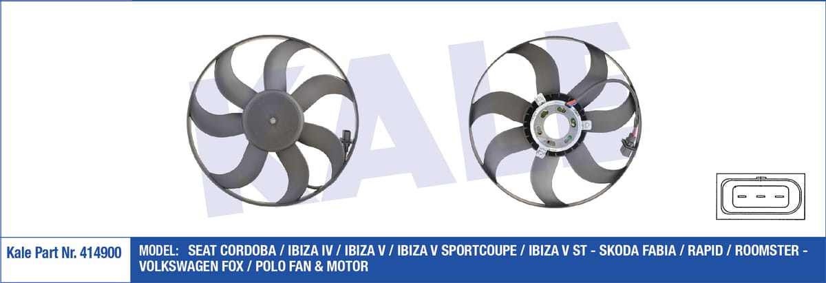 FAN RADYATÖR POLO / CORDOBA / İBİZA / FABİA 02-09 BBY-BKY-BBZ 1.4 16V 250/80W 394mm - Yedek Parça