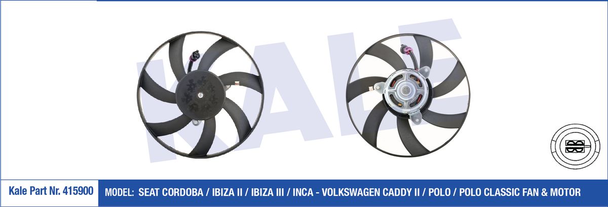 FAN MOTORU POLO CLASSİC-CADDY-İNCA-CORDOBA 96-01 AFT-1Y 1.6-1.9 D SAĞ 120W 300mm - Yedek Parça