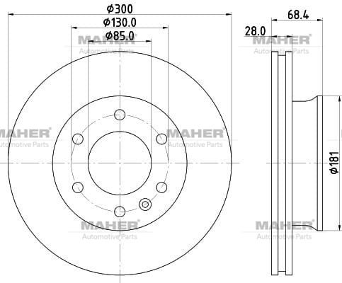 FREN DİSKİ CRAFTER 06-17 / SPRINTER 06-17 W906 / ÖN HAVALI TEK TEKER 300-6 - Yedek Parça