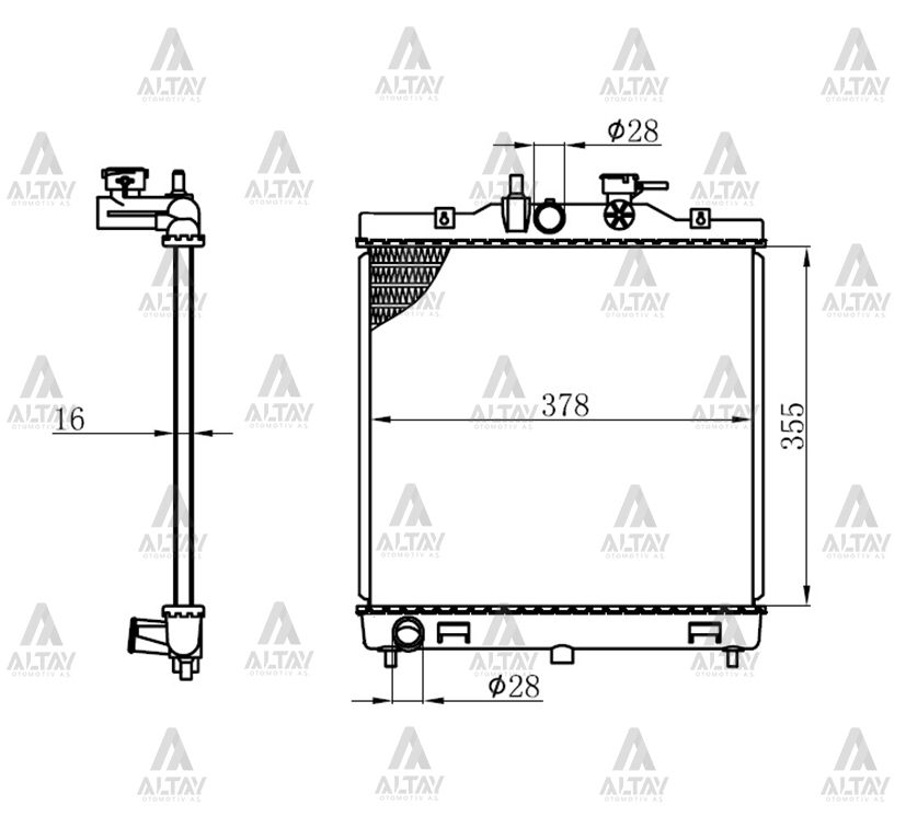 RADYATÖR SU ATOS 06-09 1.0 / PICANTO 04=> 1.0 - 1.1 M-T BRAZING - Yedek Parça
