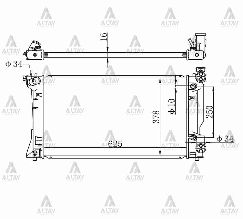 RADYATÖR SU AVENSIS 03-08 2.0 VVTI 22mm A-T BRAZING - Yedek Parça