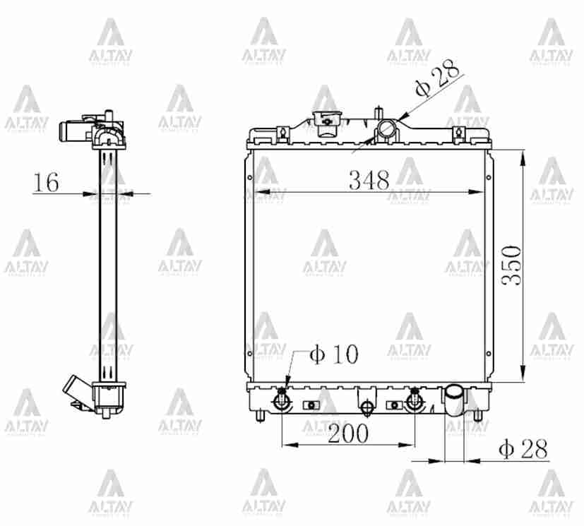 RADYATÖR SU CIVIC  92-00 16mm A-T HRV 99-15 BRAZING - Yedek Parça