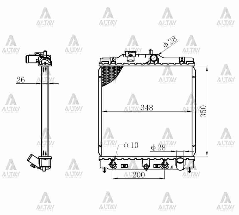RADYATÖR SU CIVIC  92-00 26MM A-T / HRV 99-15 BRAZING - Yedek Parça