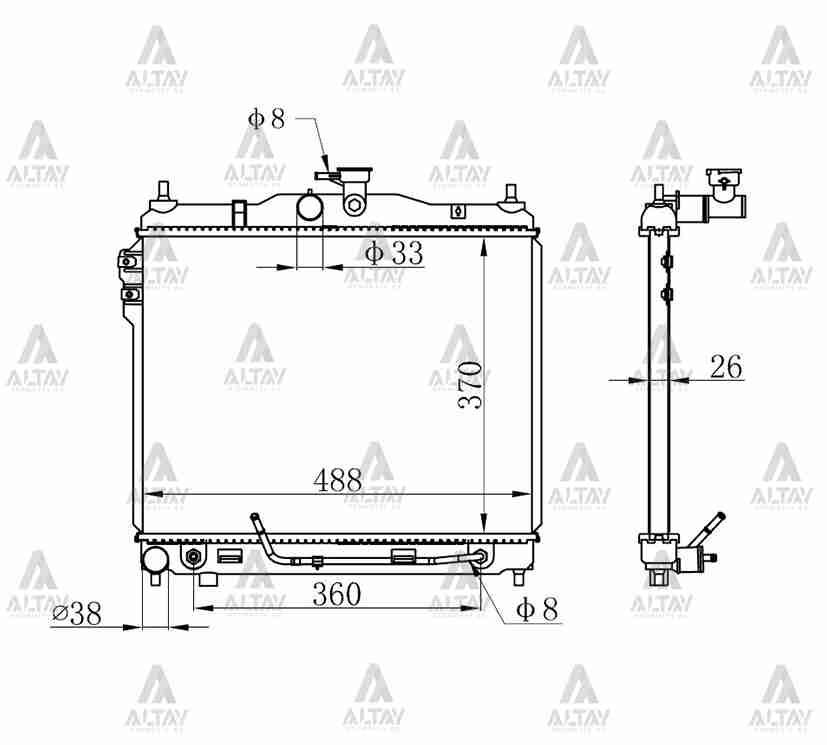 RADYATÖR SU GETZ 03-11 BENZİNLİ A-T BRAZING - Yedek Parça