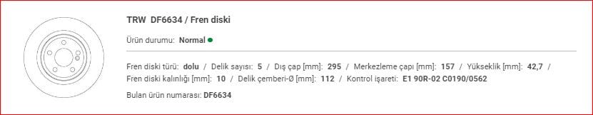 M.BENZ W117-156-176-246 FREN AYNASI ARKA TAKIM&nbsp;A2464230112 - Yedek Parça
