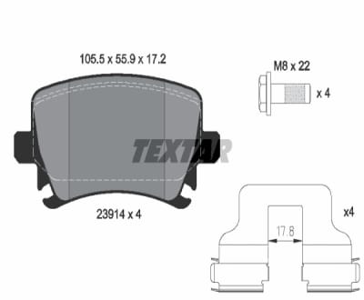PASSAT-CADDY-GOLF5-GOLF6-JETTA-A3-LEON FREN BALATASI ARKA 04- - Yedek Parça