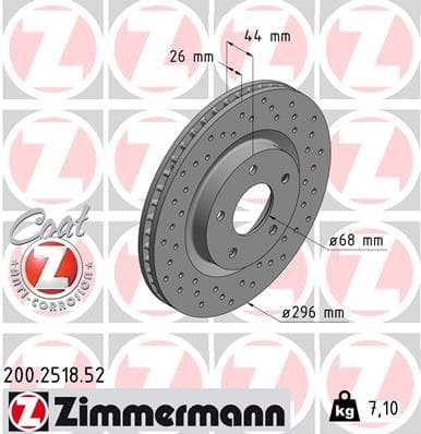 NISSAN QASHQAI 07-13 X-TRAIL 08-13 JUKE 11-17 PERFORMANS DELİKLİ ÖN FREN DİSKİ KAPLAMALI  296-5 - Yedek Parça