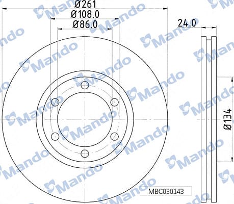 KIA BONGO 03>09 ÖN FREN DİSKİ 261MM - Yedek Parça