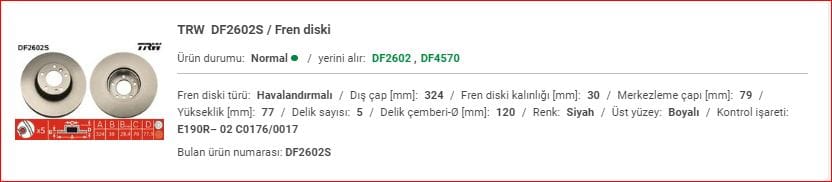 BMW E38-E39 7.40İ/5.40İ ÖN DİSK (ADET) 34116757747 - Yedek Parça