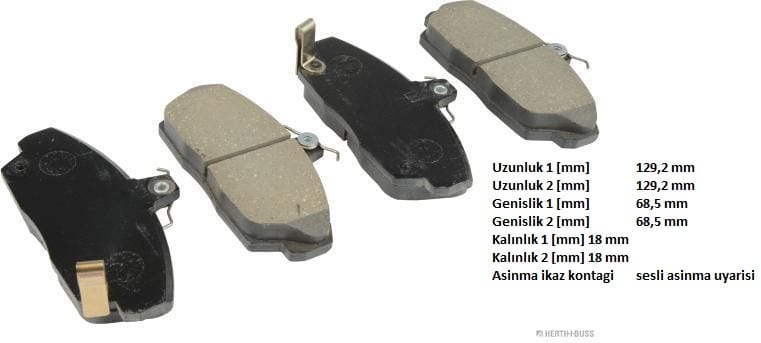 HONDA CIVIC 01>06 EURO CIVIC 96>99 ROVER 45-200-400 90< 00>06 TATA TELCOLINE ÖN FREN BALATASI - Yedek Parça