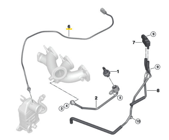 BMW F40-F45-F48 MINI F56 B37 EGR SICAKLIK SENSÖRÜ 13628591433 - Yedek Parça