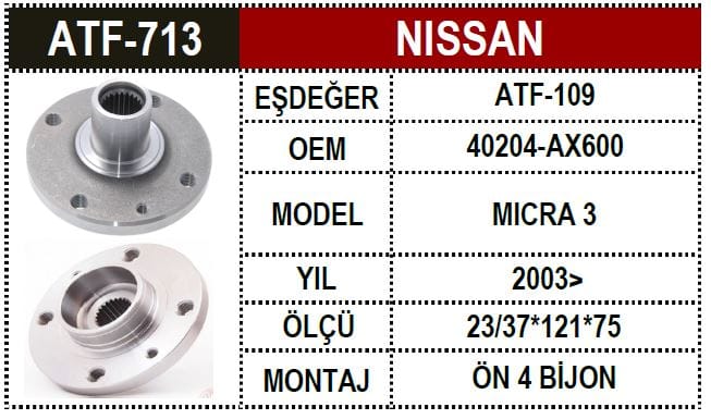 NISSAN MICRA-K12 03- ÖN TEKER PORYASI - Yedek Parça