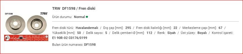 M.BENZ W124 ÖN FREN AYNASI COUPE&nbsp;TAKIM A1244211512 - Yedek Parça