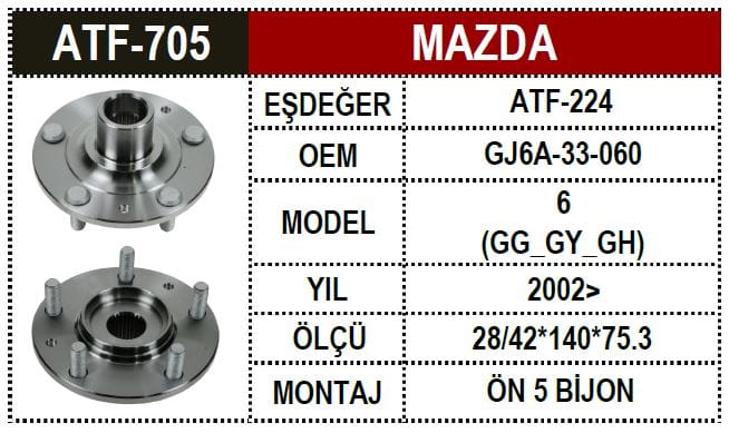 MAZDA 6 2002> ÖN PORYA-GJ6A-33-06 - Yedek Parça