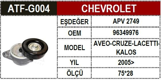 CHEVROLET GERGİ V KAYIŞ KALOS AVEO  25184786 - Yedek Parça
