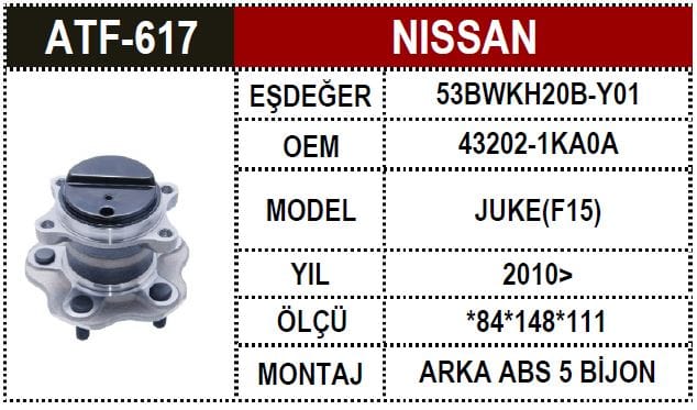 NISSAN JUKE 2WD 1.2-1.6 DIG-T 10- ARKA TEKER PORYASI - Yedek Parça