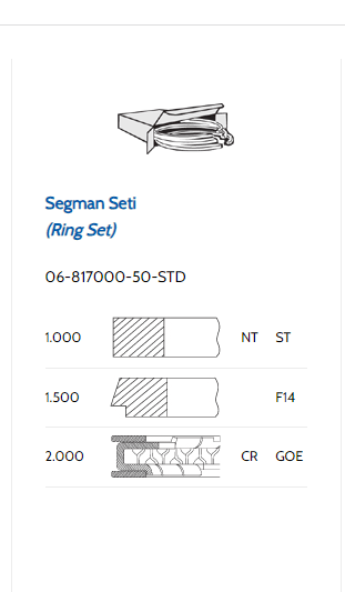 BMW B38-B48 SEGMAN 1x1.5x2 82MM 11258693017 - Yedek Parça