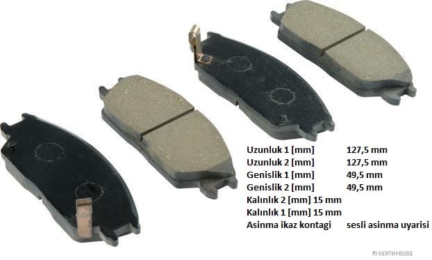 HYUNDAI ACCENT 96>06 EXCEL 90>94 GETZ 03>11 BENZİNLİ  ÖN FREN BALATASI - Yedek Parça