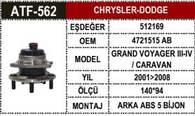 CHRYSLER G.VOYAGER 01-08 ARKA PORYA 4721515  2 ÇEK - Yedek Parça