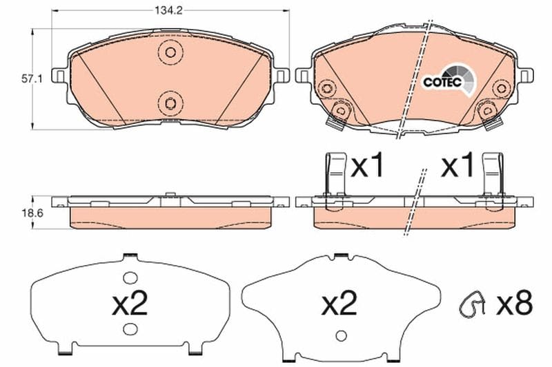 TOYOTA COROLLA 13-15 / AURIS 13-15 / COROLLA 17-19 ÖN FREN BALATASI - Yedek Parça
