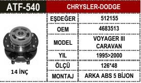 CHRYSLER VOYAGER 95-01 ARKA PORYA 4683513 - Yedek Parça