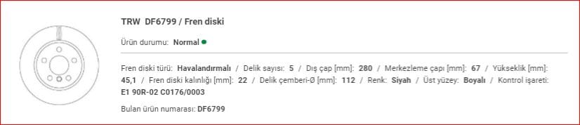 MINI COOPER F56 ÖN DİSK TAKIM 34116866295 - Yedek Parça